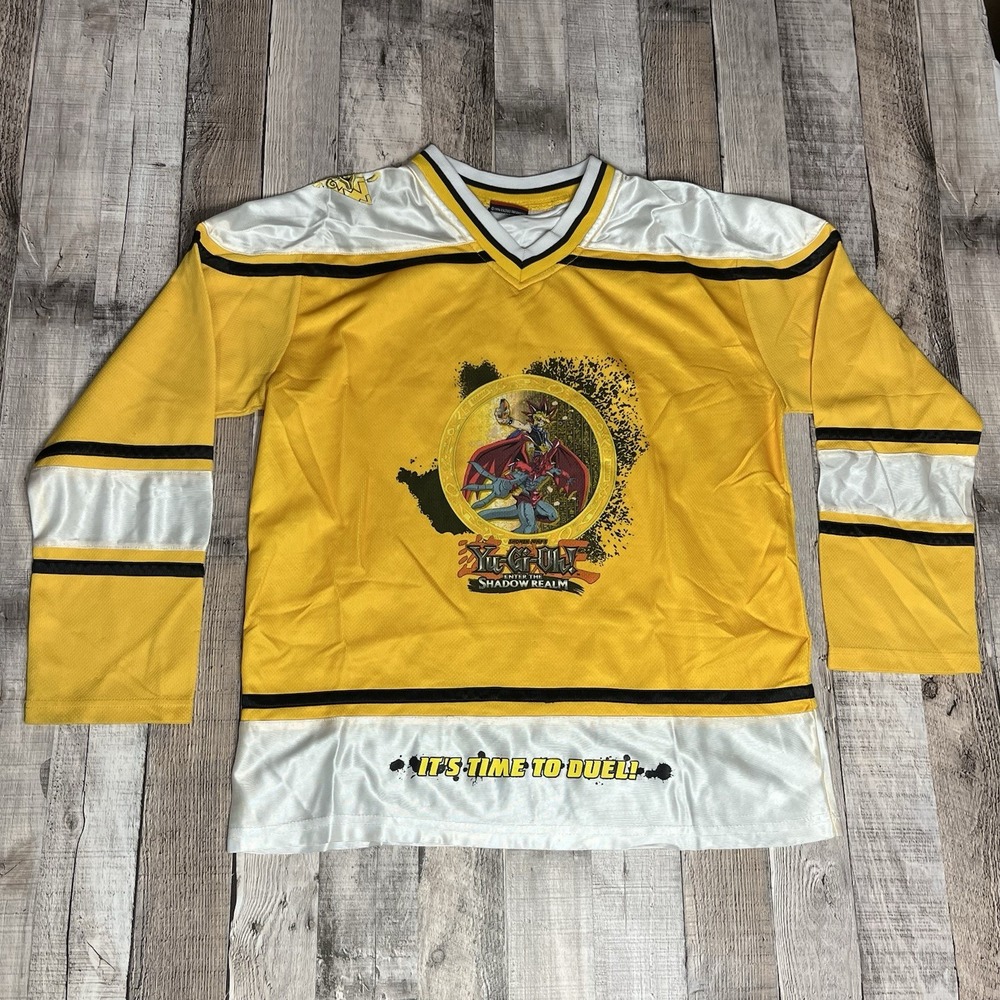 Yugioh Jersey Adult Small Yellow White 1996 90s Shadow Realm Trading Card Game
